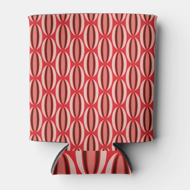50s Modern Abstract Vintage Pattern Can Cooler (Front)