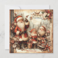 50s old fashioned muted colours Santa Claus