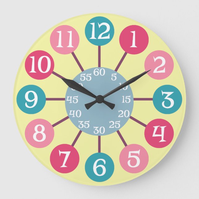 50s Retro Atomic Starburst Midcentury Modern Large Clock (Front)