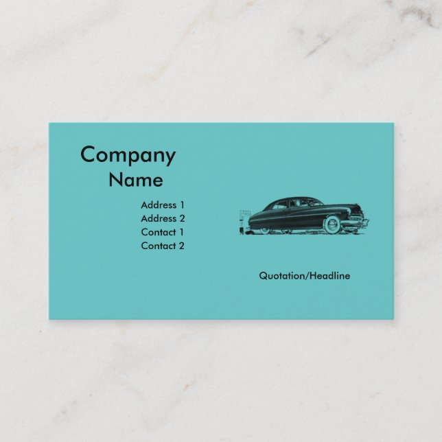 50s Retro Automobile Business Card Template (Front)