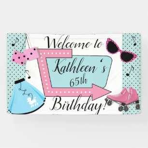 50's Retro Birthday  Banner