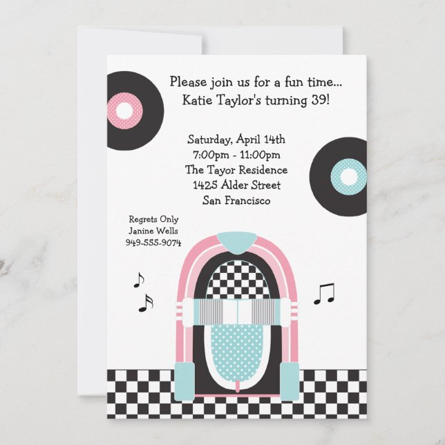 50's Retro Party Invitation (Front)