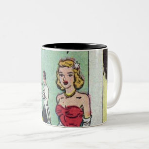 50s Romantic Comic Two-Tone Coffee Mug