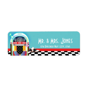 50's Sock Hop Dance Party Jukebox Address Labels