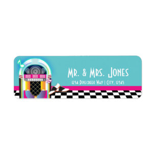 50's Sock Hop Dance Party Jukebox Address Labels