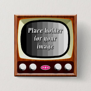 50s Television Template 15 Cm Square Badge