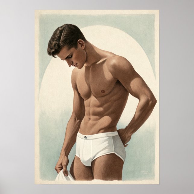 50s vintage - handsome guy pose poster (Front)