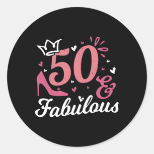 50Th 50 And Fabulous Classic Round Sticker