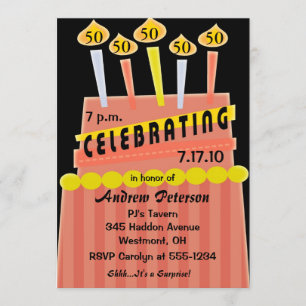 50th - 59th Birthday Party Personalised Invitation