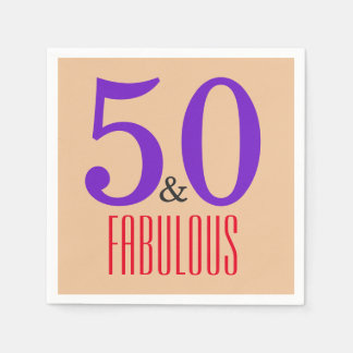 50th And Fabulous Brown party Napkin