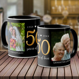 50th Anniversary 50 Years Love Then and Now Photo Mug