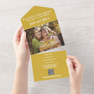 50th Anniversary All in One Wedding Invite