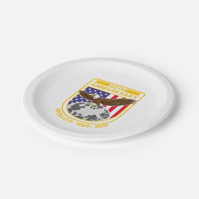 50th Anniversary Apollo 11 Celebration Party Paper Plate (Angled)