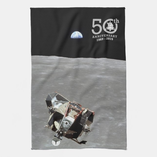 50th Anniversary, Apollo 11 Mission Moon Landing: Tea Towel (Vertical)