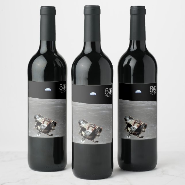 50th Anniversary, Apollo 11 Mission Moon Landing: Wine Label (Bottles)