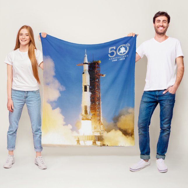 50th Anniversary Apollo 11 Moon Landing, Saturn V: Fleece Blanket (In Situ)