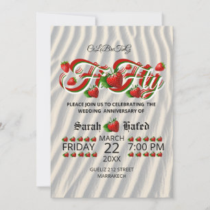 50th Anniversary Berry Invitation, Golden Wedding Invitation