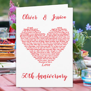 50th Anniversary Bible Quote 1 Corinthians 13 Love Card