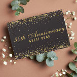 50th Anniversary Black Gold Confetti Elegant Guest Book<br><div class="desc">50th Anniversary Black Gold Confetti Elegant Guest Book. Modern sophisticated wedding anniversary guest book on a black background with gold glitter confetti. Personalise this custom design with your own text.</div>