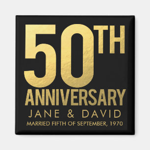 50TH ANNIVERSARY BLACK GOLD PERSONALIZED MAGNET