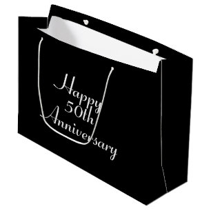 50th Anniversary Black with White Template Giftbag Large Gift Bag