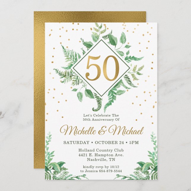 50th Anniversary Botanical Invitation (Front/Back)