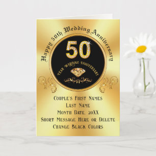 50th Anniversary Card for Parents, Wife, Friends