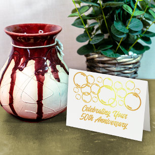 50th Anniversary Celebration Bubbles Foil Card