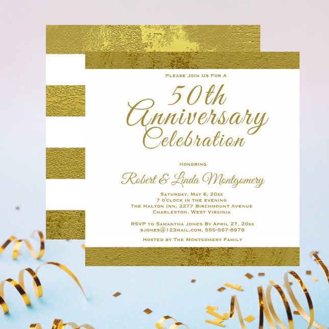 50th Anniversary Celebration Gold Invitation (50th Anniversary Celebration Gold Invitation)