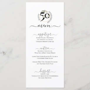 50th ANNIVERSARY CELEBRATION Menu