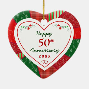 50th Anniversary Christmas Holiday Ceramic Tree Decoration
