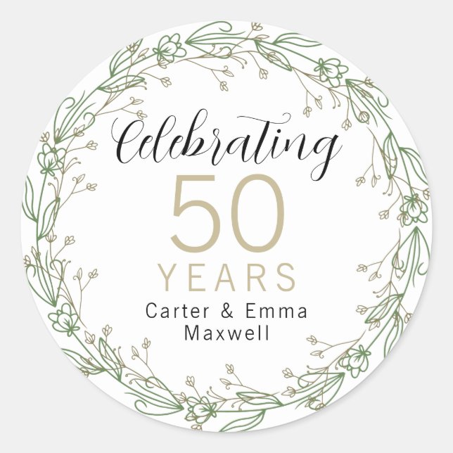 50th Anniversary Classic Round Sticker (Front)