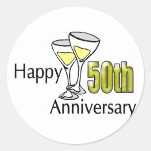 50th anniversary classic round sticker