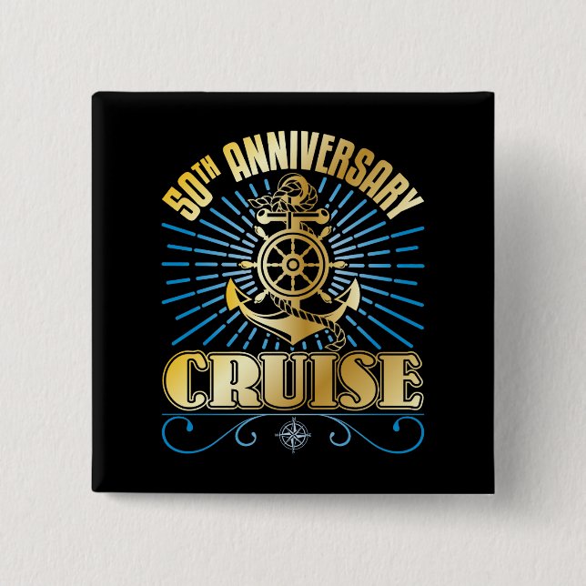 50th Anniversary Cruise 15 Cm Square Badge (Front)