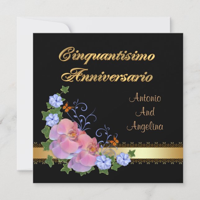 50th anniversary dinner invitation, Italian Invitation (Front)
