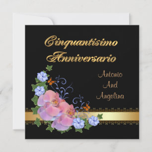 50th anniversary dinner invitation, Italian Invitation