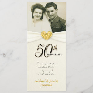 50th Anniversary - Faux Pocket Photo Invitations