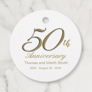 50th Anniversary Favour Tags Personalised