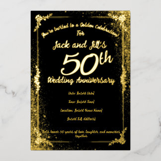 50th Anniversary Foil Invitation