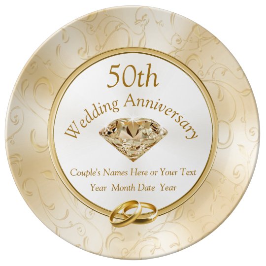 Anniversary Gifts For Friend
 50th Anniversary Gift Ideas for Friends Family Plate