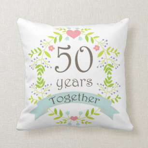 50th Anniversary Gift Throw PIllow