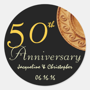 50th Anniversary GOLD Art Deco Sticker