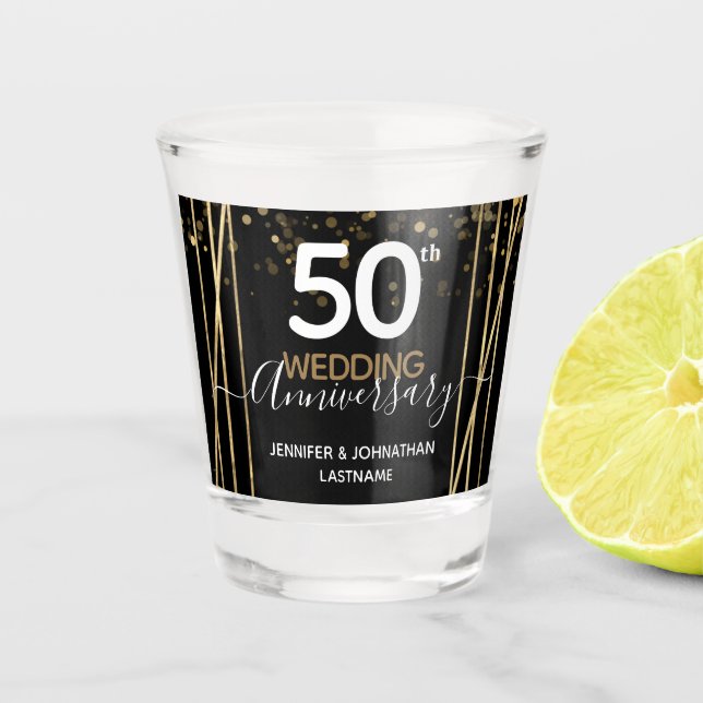 50th Anniversary Gold Border Shot Glass (Front)
