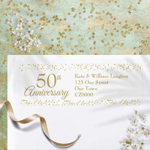 50th Anniversary Gold Dust Confetti Return Address Return Address Label