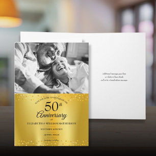 50th Anniversary Gold Foil Save the Date Photo  Card