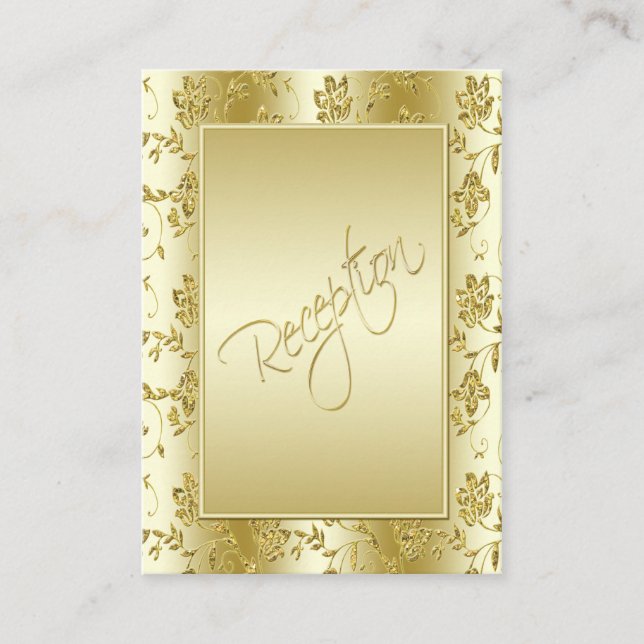 50th Anniversary Gold Glitter Reception Card (Front)
