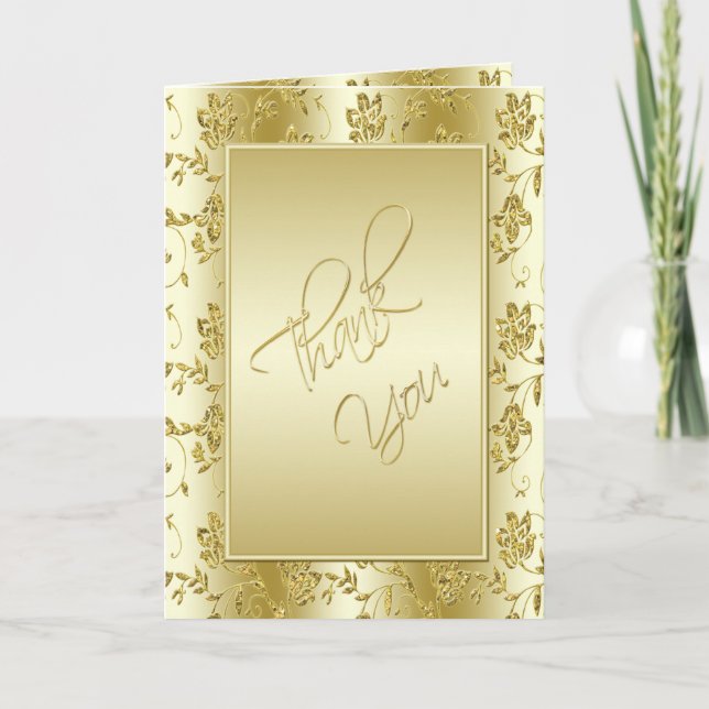 50th Anniversary Gold Glitter Thank You Card (Front)