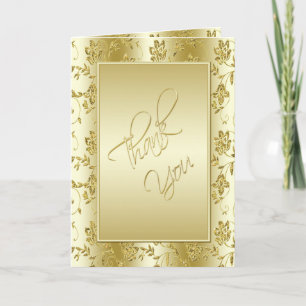 50th Anniversary Gold Glitter Thank You Card