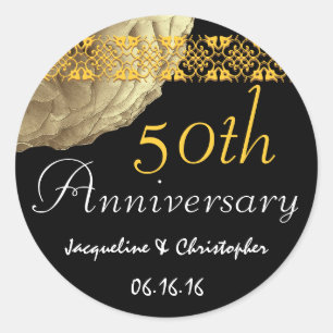 50th Anniversary GOLD Rose Sticker
