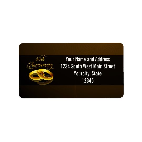 50th Anniversary | Gold Script Address Label